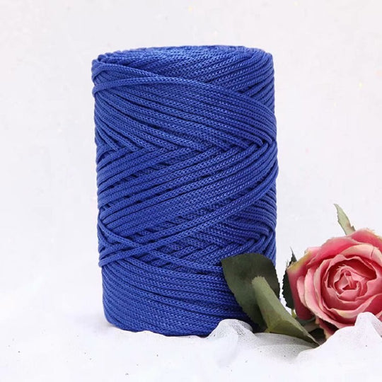 Fil Macramé en Nylon 3mm 200m Bleu Foncé Robuste