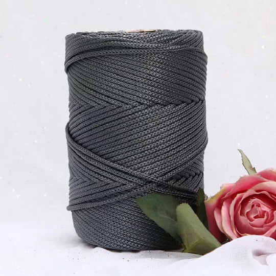 Fil Macramé en Nylon 3mm 200m Gris Foncé Robuste