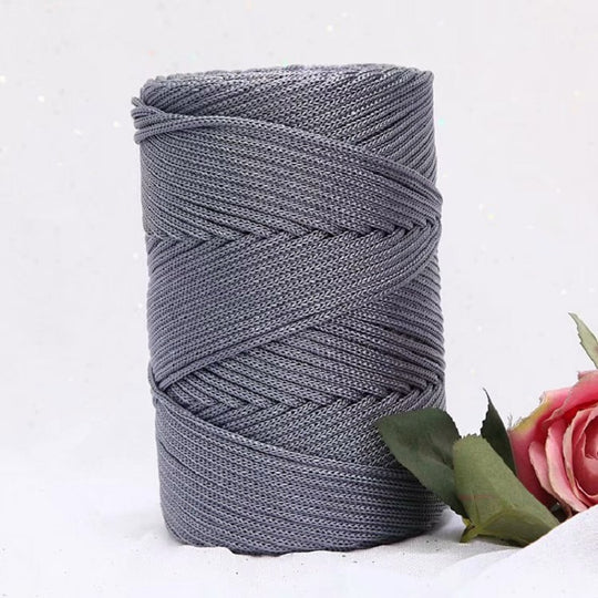 Fil Macramé en Nylon 3mm 200m Gris Robuste