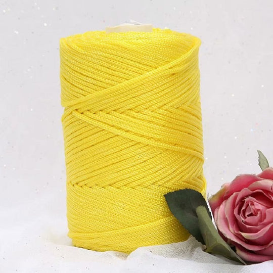 Fil Macramé en Nylon 3mm 200m Jaune Solide