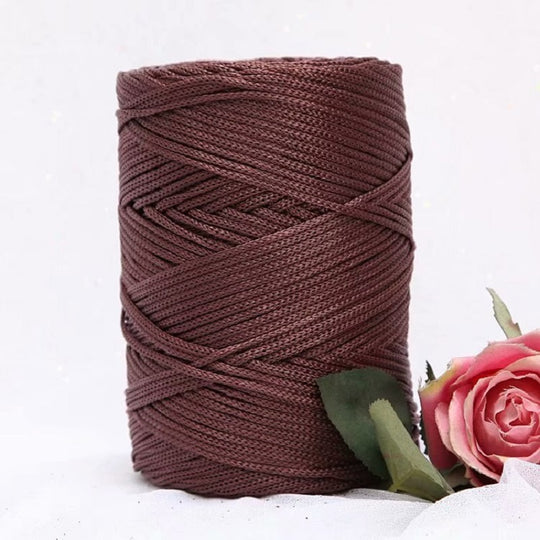 Fil Macramé en Nylon 3mm 200m Marron Foncé Qualité Supérieure