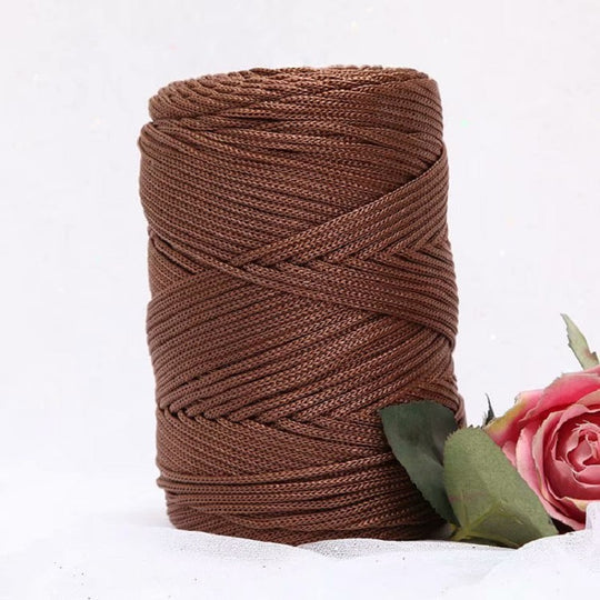 Fil Macramé en Nylon 3mm 200m Marron Solide