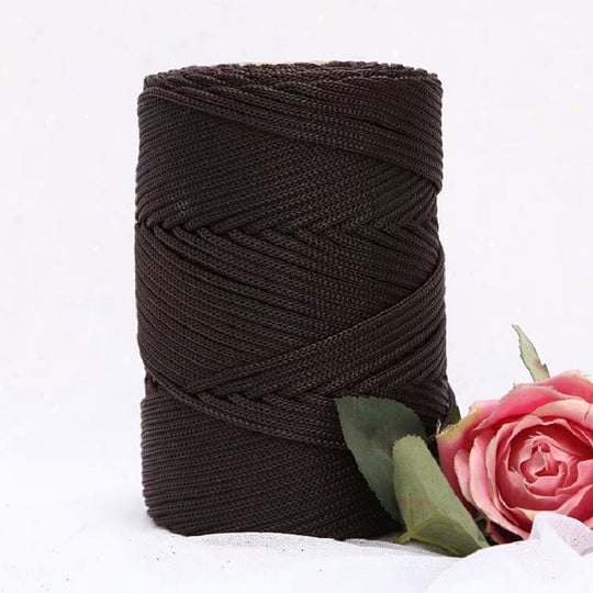 Fil Macramé en Nylon 3mm 200m Marron Sombre Qualité Supérieure