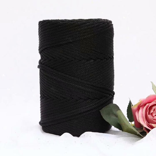 Fil Macramé en Nylon 3mm 200m Noir Robuste