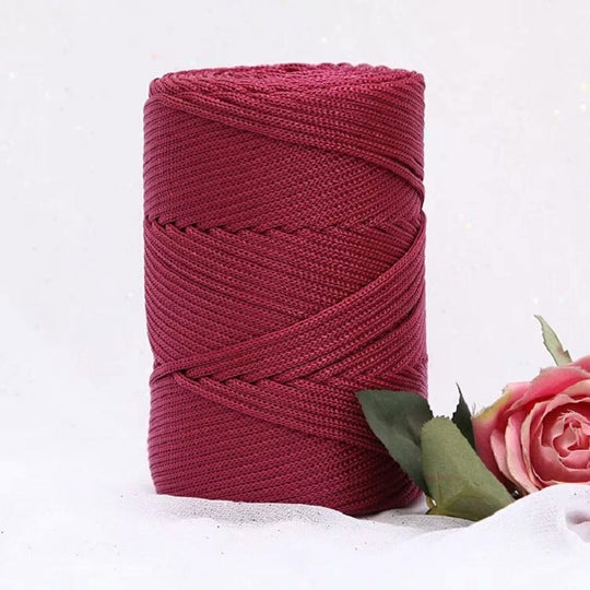 Fil Macramé en Nylon 3mm 200m Rouge Bordeaux Solide