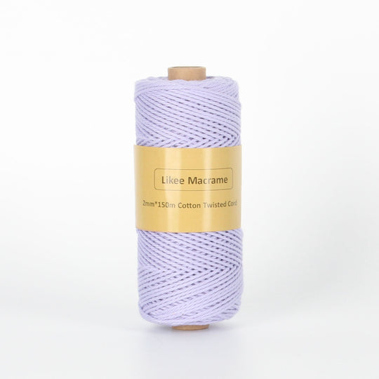 Fil Macramé Torsadé 2mm 150m Violet Coton