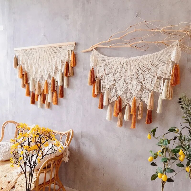 Grand Macramé Boho Mural Fait Main