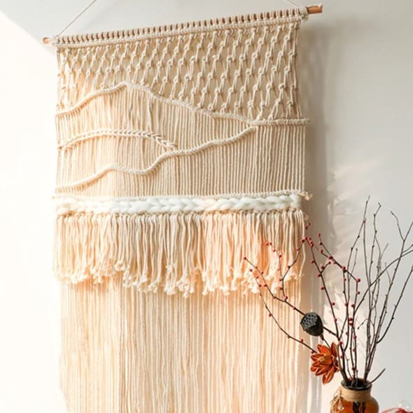 Grand Macramé Mural Bohème Fait Main