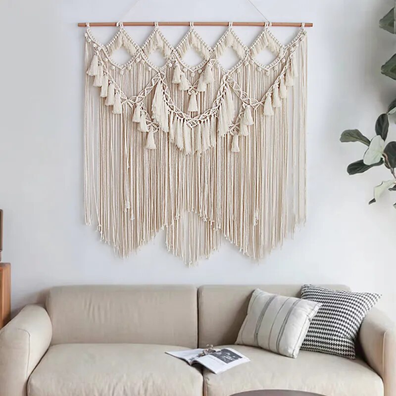 Grande Tête de Lit Macramé Naturelle