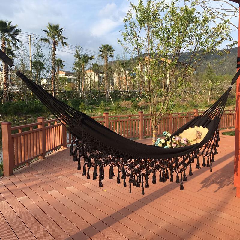 Hamac Macramé Noir Fait Main