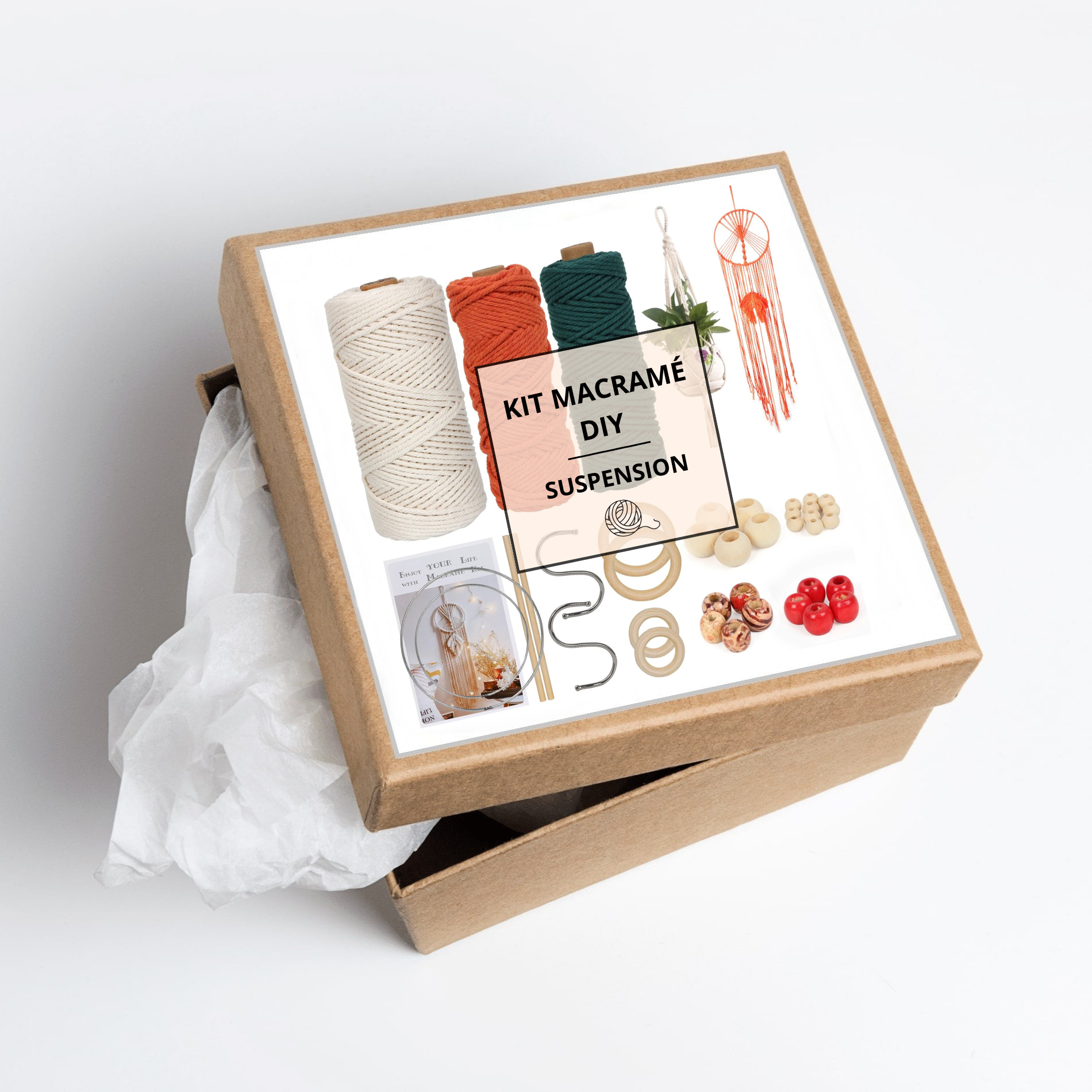 Kit Macramé Suspension Plante DIY Élégant