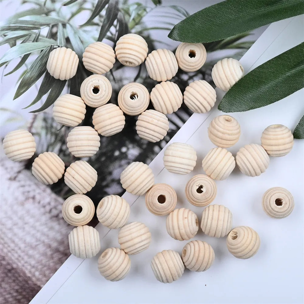 Lot de Perles en Bois DIY Macramé Qualité Supérieure