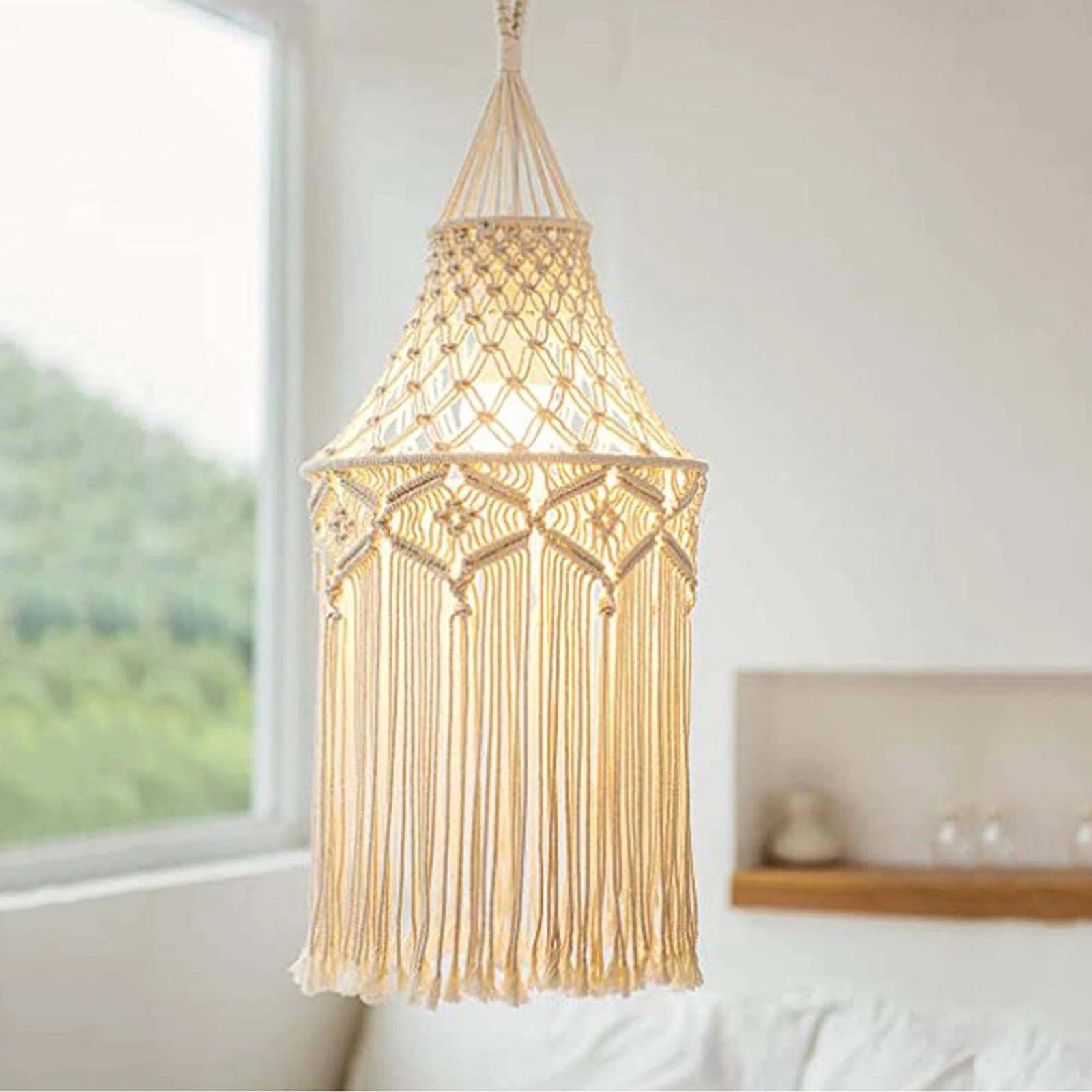 Luminaire Macramé Boho Naturel