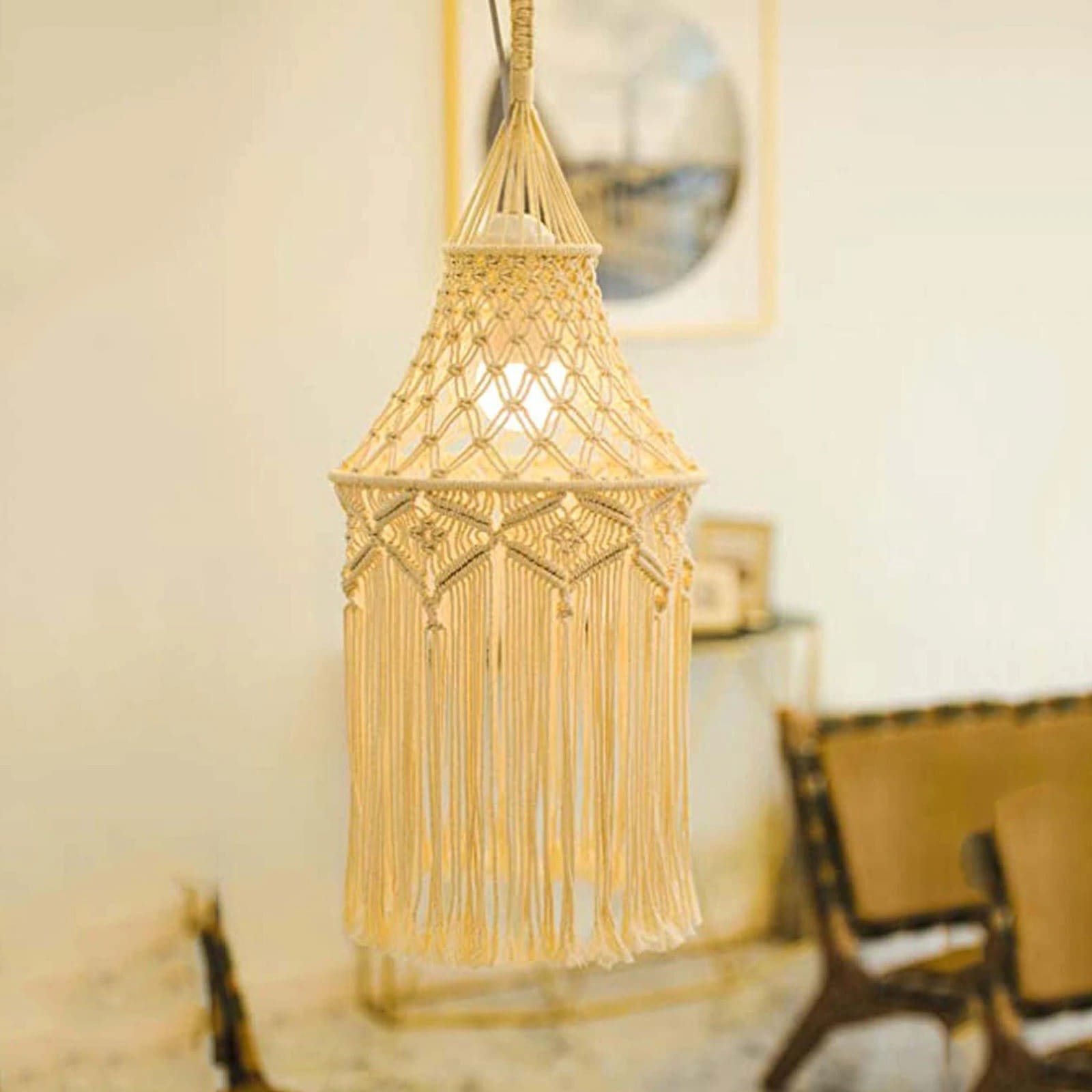 Luminaire Macramé Boho Naturel