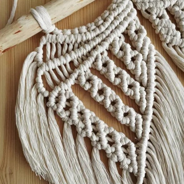 Macramé Mural Ailes d'Ange Naturel