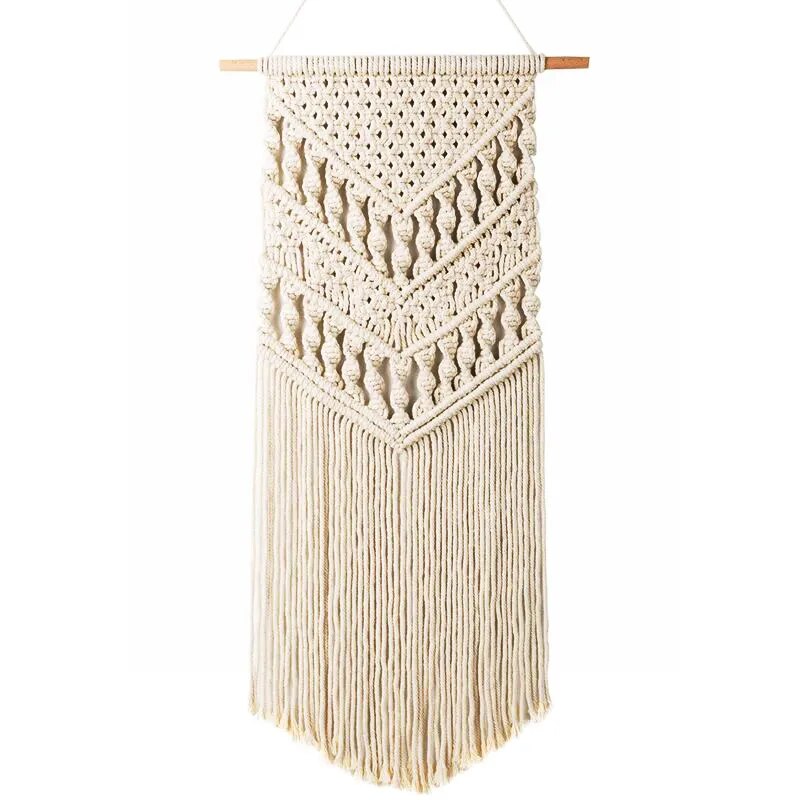 Macramé Mural Blanc Artisanal Fait Main