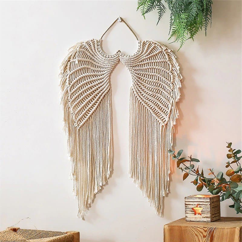 Macramé Mural Bohème Géant Naturel