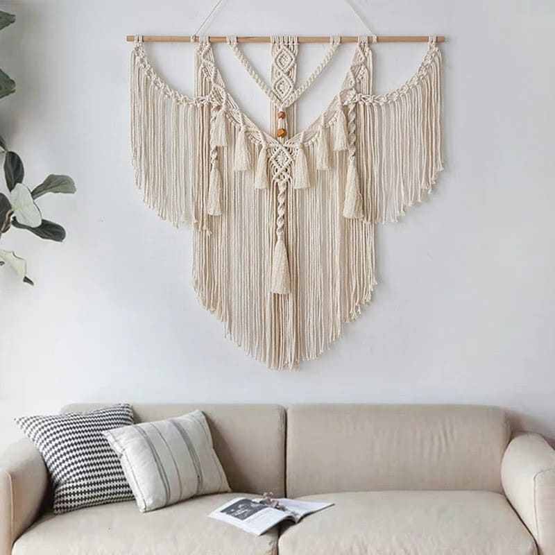 Macramé Mural Bohème Géant Fait Main