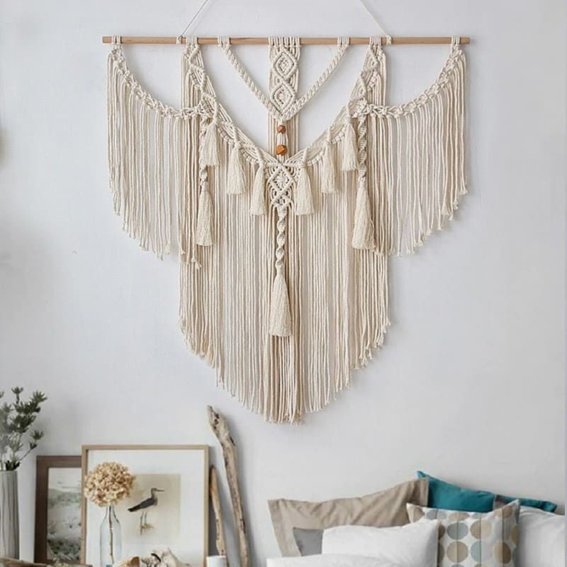 Macramé Mural Bohème Géant Fait Main