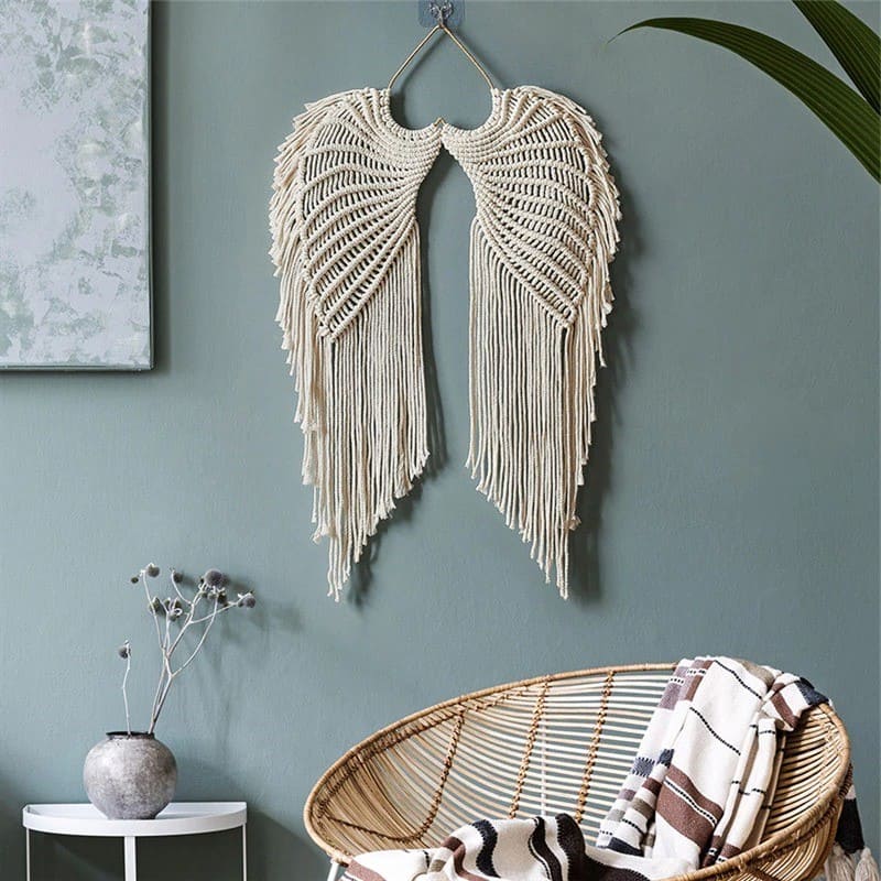 Macramé Mural Bohème Géant Naturel
