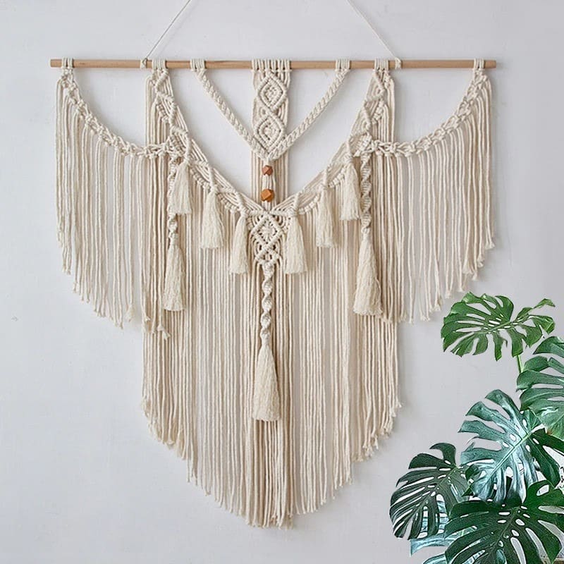 Macramé Mural Bohème Géant Fait Main