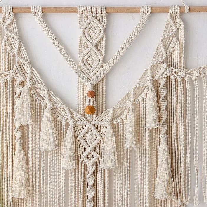 Macramé Mural Bohème Géant Fait Main