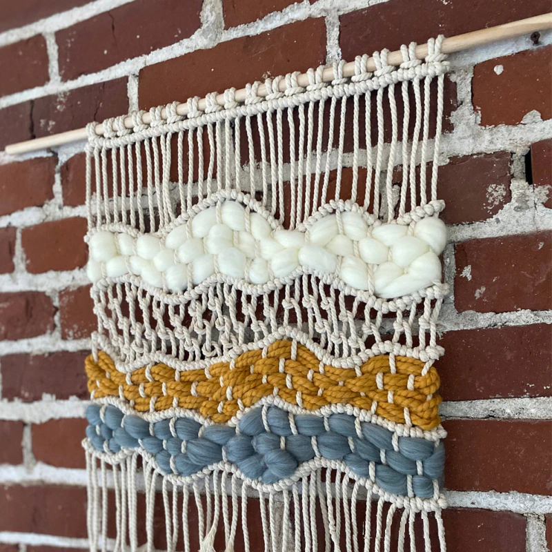 Macramé Mural Coloré Laine de Couleurs