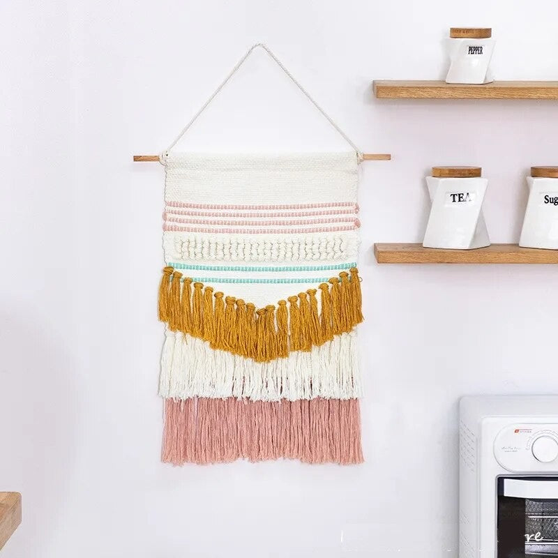 Macramé Mural Froufrous Coloré