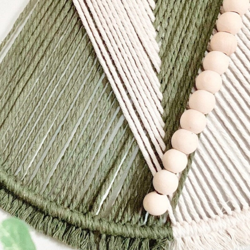 Macramé Mural Rond Coton Naturel