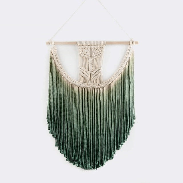 Macramé Mural Vert Coton