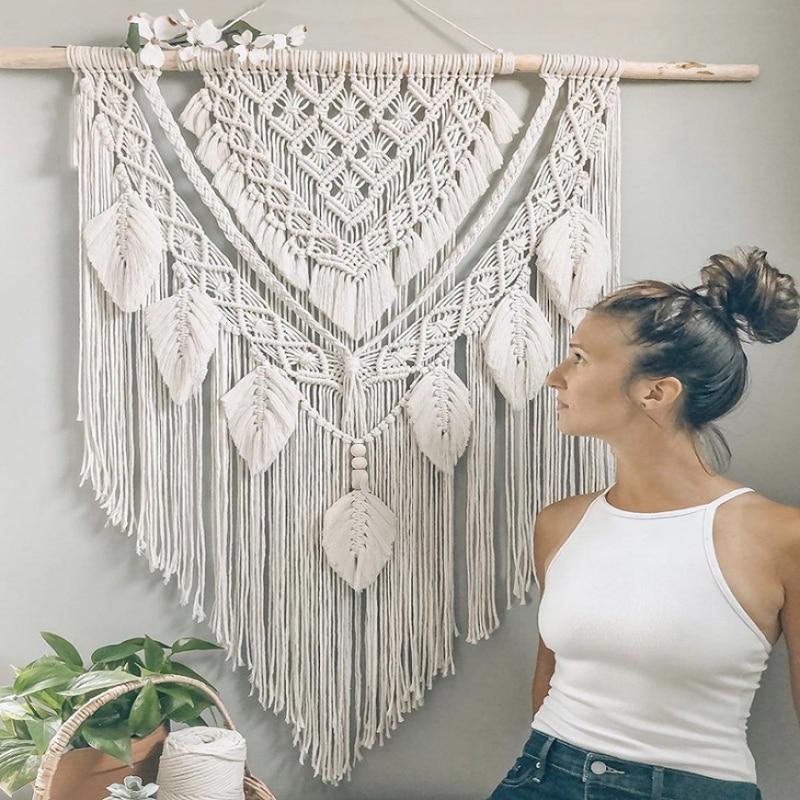 Macramé Mural XXL Coton Naturel