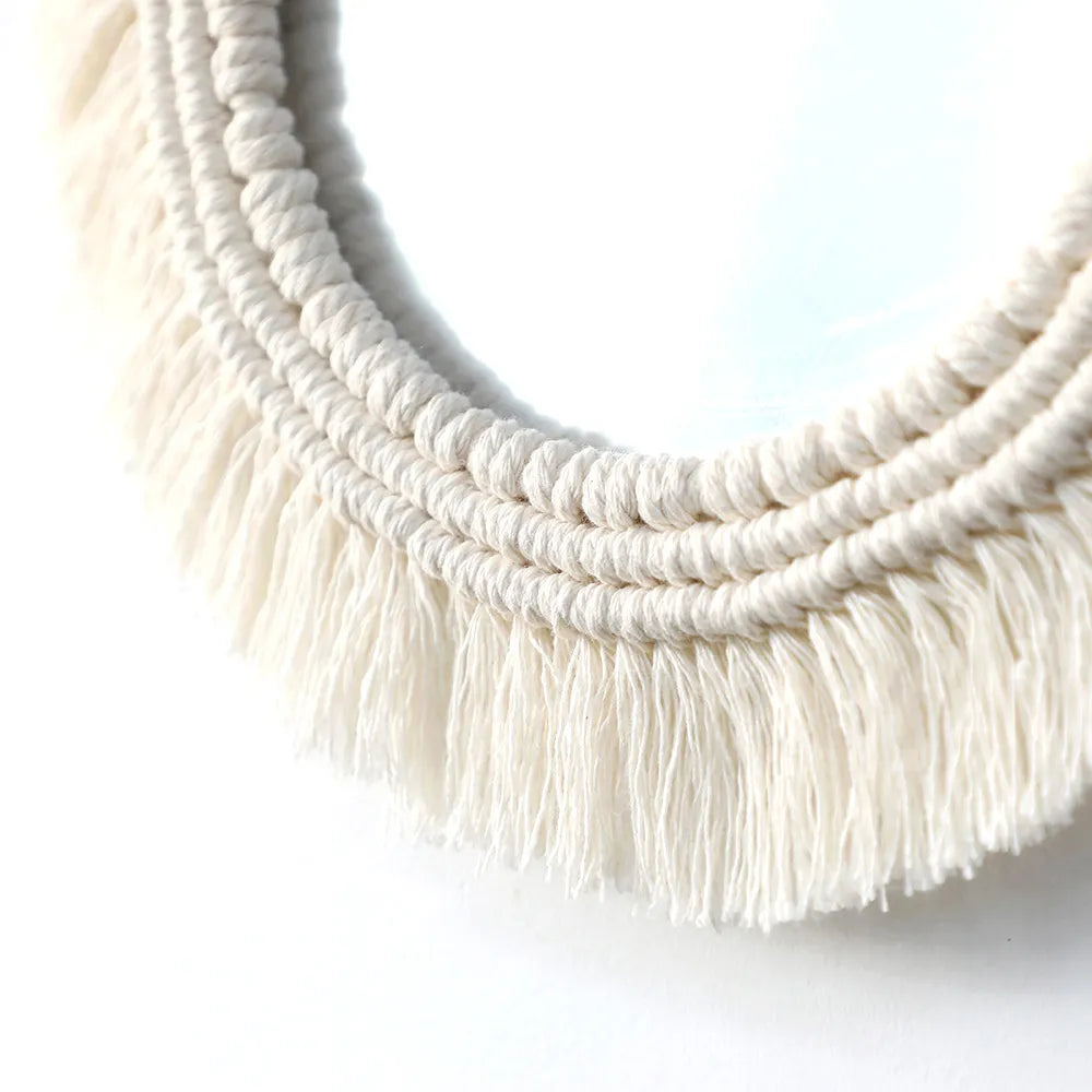 Miroir Bohème Rond en Coton