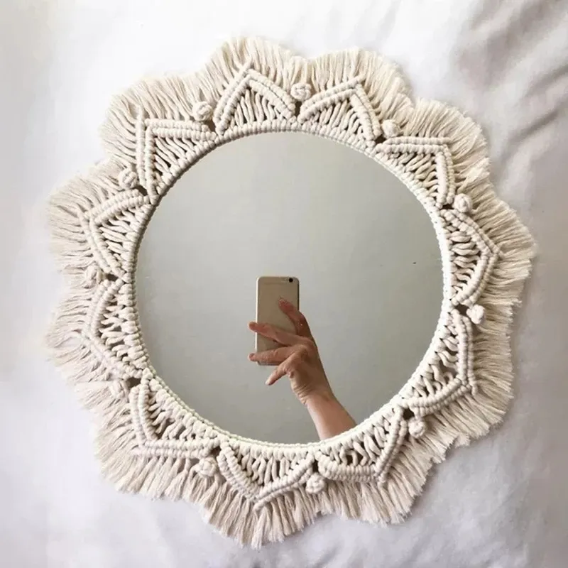 Miroir Macramé 40cm Authentique