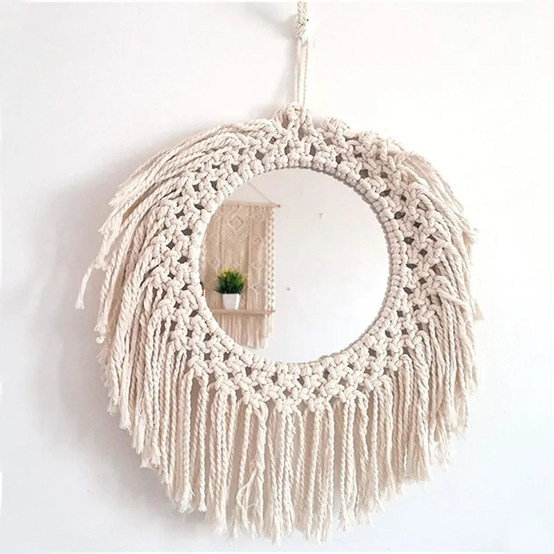 Miroir Macramé Tressé Artisanal