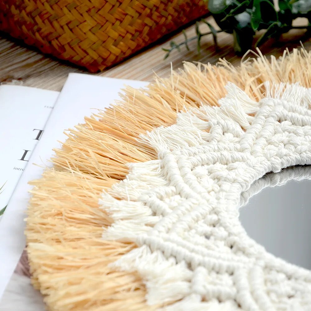 Miroir Tour Macramé Élégant