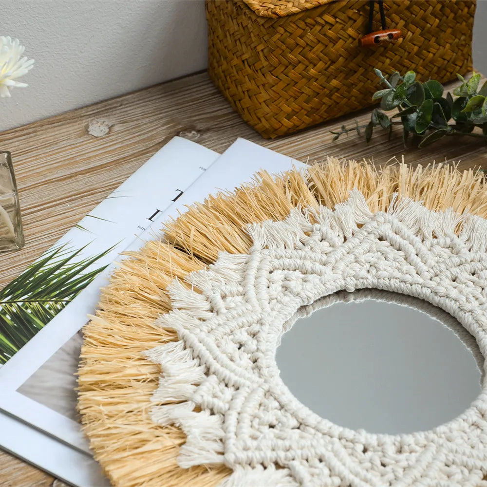 Miroir Tour Macramé Élégant