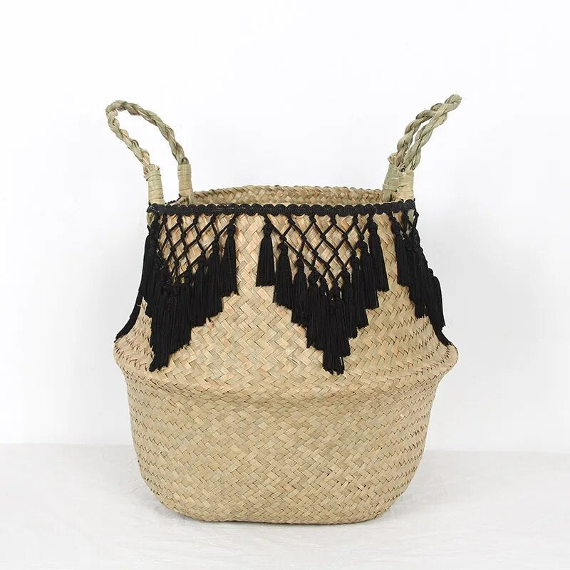 Panier Bohème en Osier Macramé