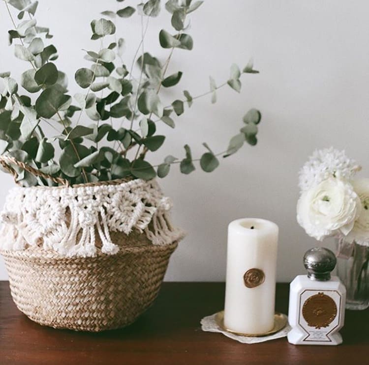 Panier Macramé Boho en Osier