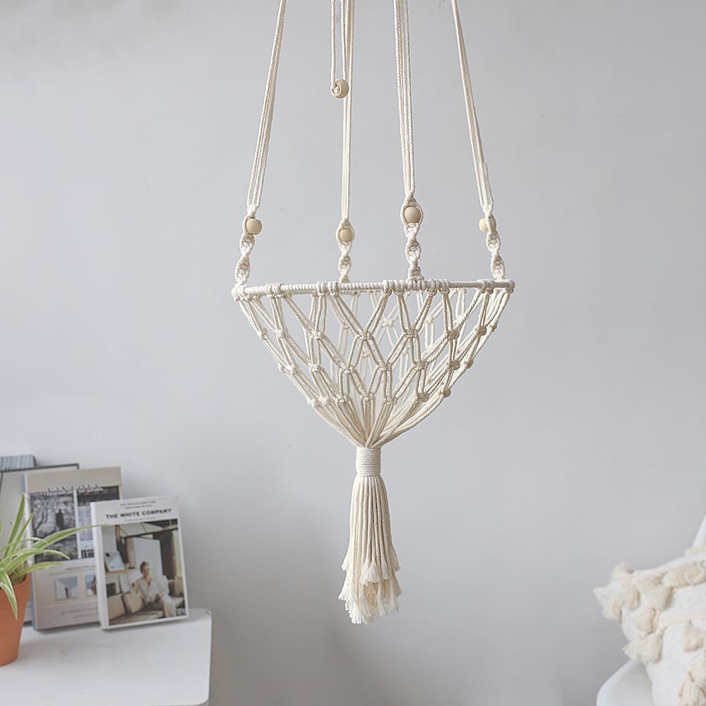 Panier Chat Suspendu en Macramé Fait Main