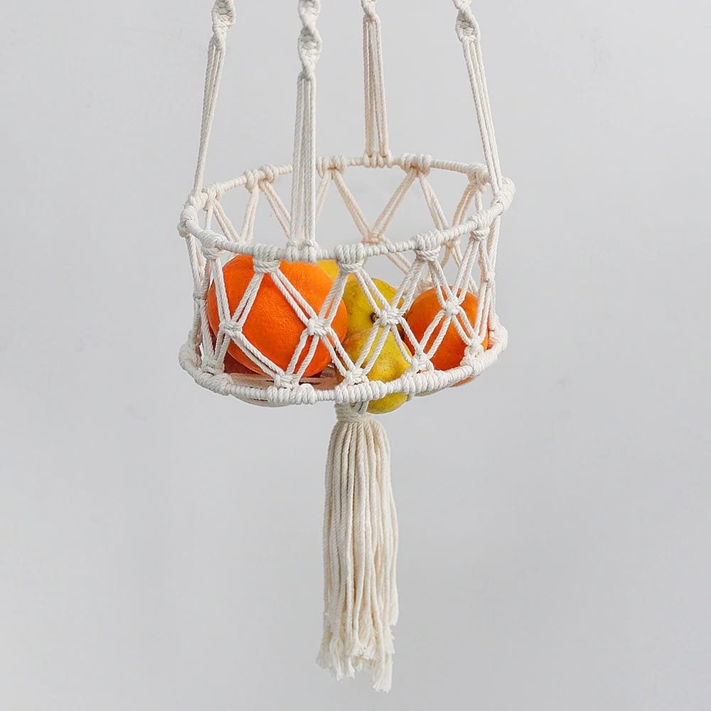 Panier Macramé Suspendu Coton