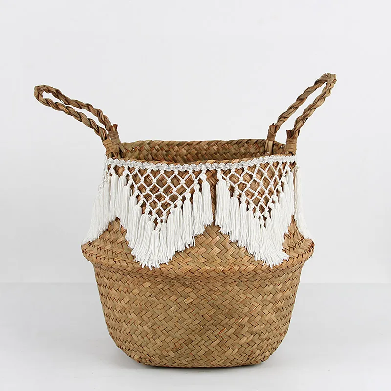 Panier Osier et Macramé Fait Main