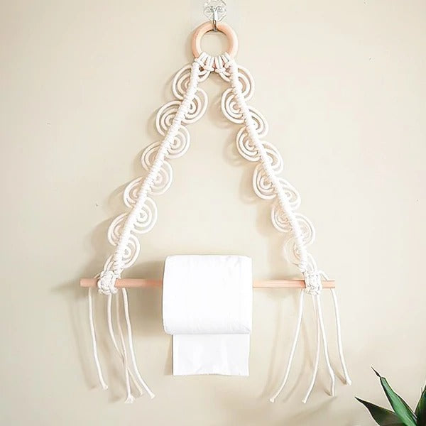 Porte Papier Toilette Macramé Design Fait Main