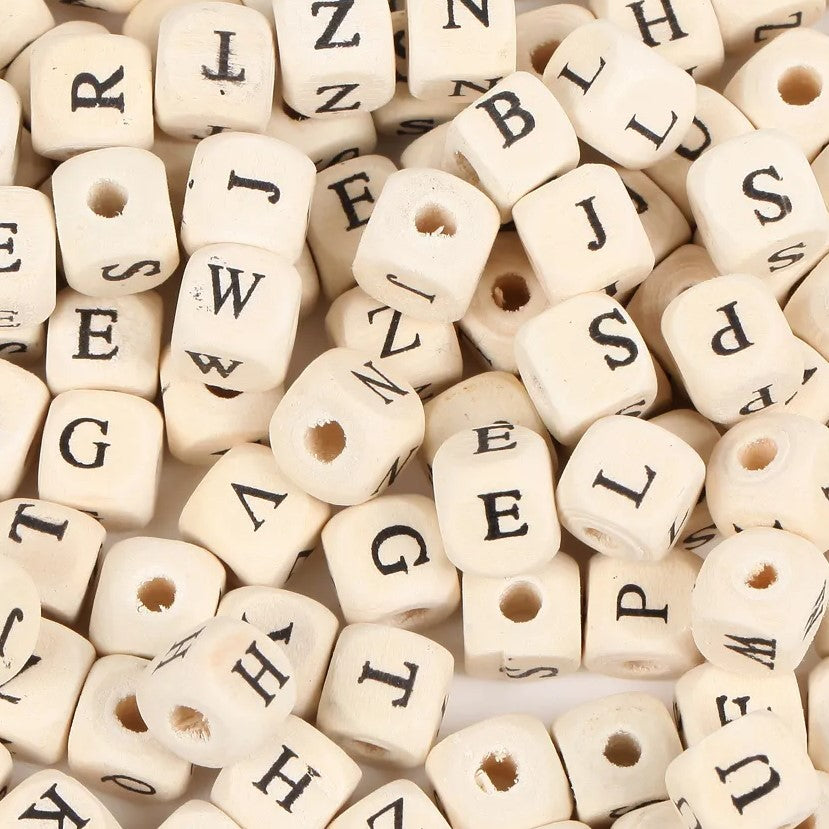 Perles Bois Alphabet Macramé DIY