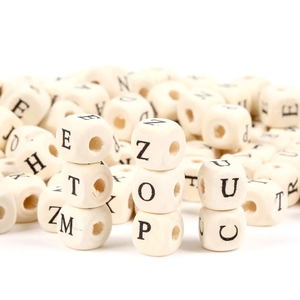 Perles Bois Alphabet Macramé DIY