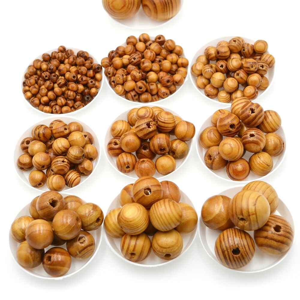 Perles Bois Naturel Macramé Authentique