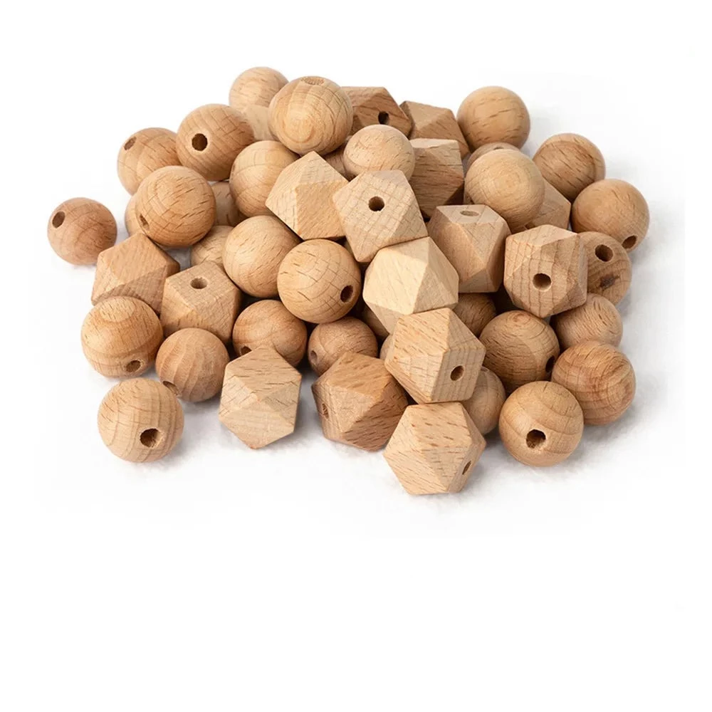 Perles Cylindriques Bois Macramé Décoratif