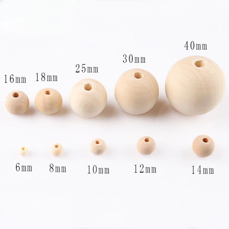 Perles en Bois DIY Macramé Naturelles