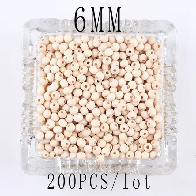 Perles en Bois DIY Macramé Naturelles