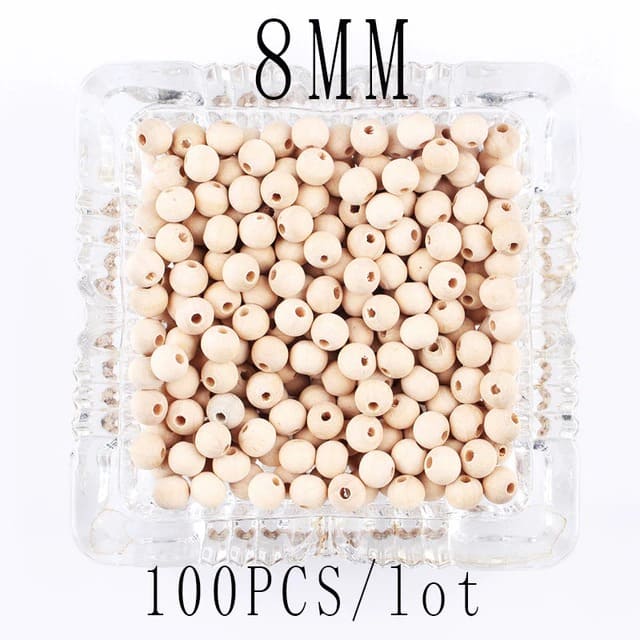 Perles en Bois DIY Macramé Naturelles