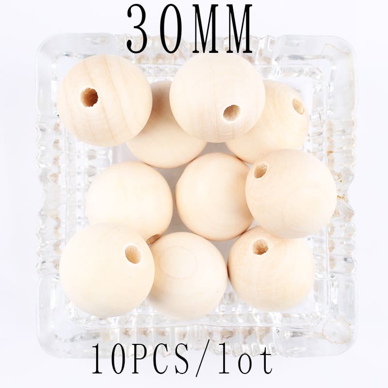 Perles en Bois DIY Macramé Naturelles